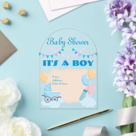 Es ist eine Boy Baby Shower Invitation Card 19 Acryleinladungen