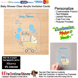 Es ist eine Boy Baby Shower Invitation Card 21 Acryleinladungen