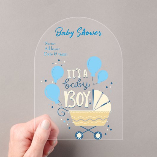 Es ist eine Boy Baby Shower Invitation Card 21 Acryleinladungen (Insitu (Handheld))