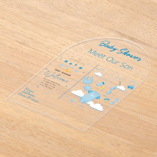 Es ist eine Boy Baby Shower Invitation Card 22 Acryleinladungen (Ablage )