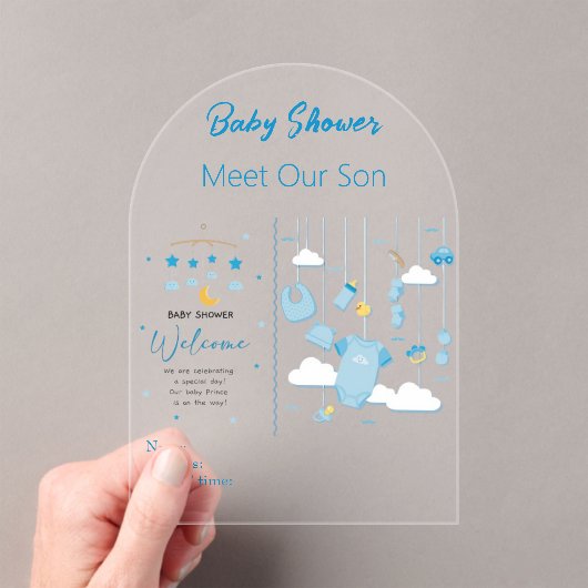 Es ist eine Boy Baby Shower Invitation Card 22 Acryleinladungen (Insitu (Handheld))