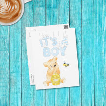 Es ist eine Boy Baby Shower Teddy Bear Postkarte