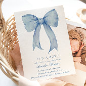 Es ist eine Boy Blue Bow Baby Shower Einladung