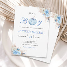 Es ist eine Boy Blue Pumpkin Baby Dusche