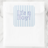 Es ist eine Boy Blue Striping Ankündigung Quadratischer Aufkleber (Tasche)