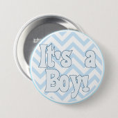 Es ist eine Boy Blue Zigzag Ankündigung Button (Vorne & Hinten)