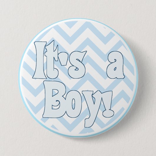 Es ist eine Boy Blue Zigzag Ankündigung Button (Vorderseite)
