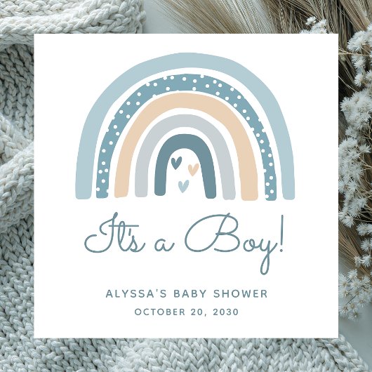 Es ist eine Boy Boho Rainbow Baby-Dusche Serviette