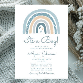 Es ist eine Boy Boho Rainbow Baby Shower Einladung