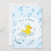 Es ist eine Boy Bubble Baby Shower Einladung (Rückseite)