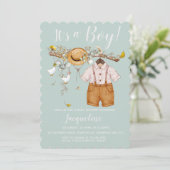 Es ist eine Boy Floral Baby Shower Einladung (Stehend Vorderseite)