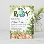 Es ist eine Boy Forest Disco Ball Baby Boy Dusche Einladung (Stehend Vorderseite)