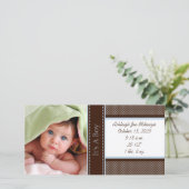 Es ist eine Boy-Foto-Karte Stats Deep Brown Blue D Ankündigung (Stehend Vorderseite)