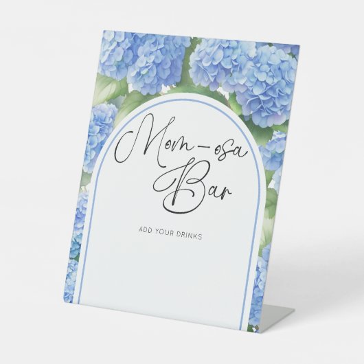 Es ist eine Boy Hydrangea Mama-Osa Bar Baby Dusche Sockelschild (Vorderseite)