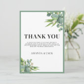 Es ist eine Boy Palms Blätter Blumengrün Baby Dusc Dankeskarte (Stehend Vorderseite)