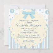 Es ist eine Boy Pastel in Blue Stitches Babydusche Einladung (Rückseite)