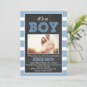 Es ist eine Boy Picture Baby Shower Einladung (Stehend Vorderseite)