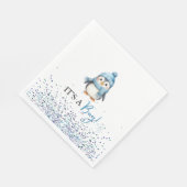 Es ist eine Boy Pinguin Winter Baby Dusche Serviette (Ecke)