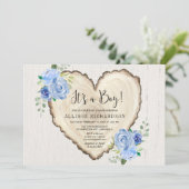 Es ist eine Boy rustikale Blumenvalentine Herzdusc Einladung (Stehend Vorderseite)