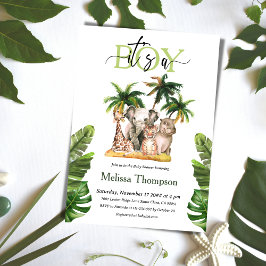 Es ist eine Boy Safari Wild Animal Tropical Baby D Einladung
