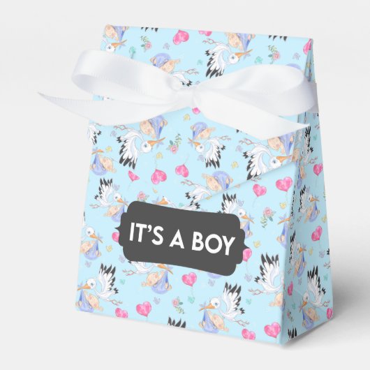 Es ist eine Boy Stork Baby Gevor Box Geschenkschachtel (Vorderseite)