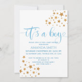 Es ist eine Boy Yellow Stars Boy Baby Dusche Einladung (Vorderseite)