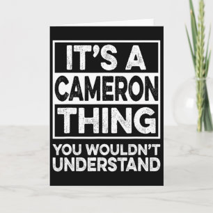 Es ist eine Cameron-Sache, die du nicht verstehen  Karte