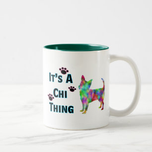 Es ist eine Chi-Thing-Tasse Zweifarbige Tasse