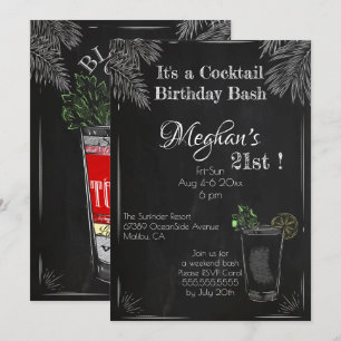 Es ist eine Cocktail-Geburtstagsfeier 21. Einladung