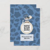 Es ist eine Cowboy Blue & Beige Baby Dusche Begleitkarte (Vorne/Hinten)