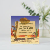 Es ist eine Cowboy-Geburtstagsparty! Einladung (Stehend Vorderseite)