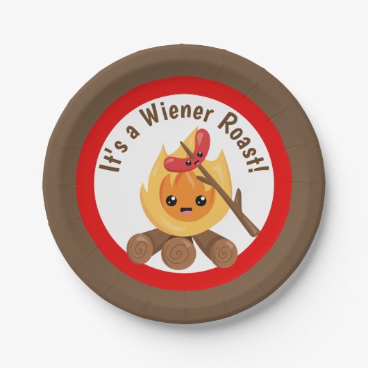 Es ist eine Dackel Roast Party Platte Pappteller (Vorderseite)