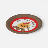 Es ist eine Dackel Roast Party Platte Pappteller (Schrägansicht)