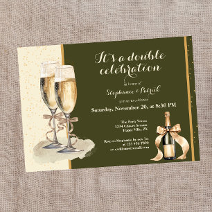 Es ist eine Double-Celebration-Gold-Champagner-Par Einladung