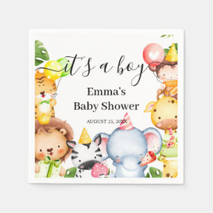 Es ist eine Dschungel-Safari-Tiere-Baby-Party für Serviette