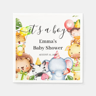 Es ist eine Dschungel-Safari-Tiere-Baby-Party für Serviette