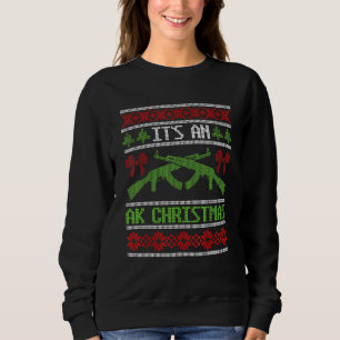 Es ist eine dunkle Weihnachts-Ugly-Sweater-Gun Rig Sweatshirt