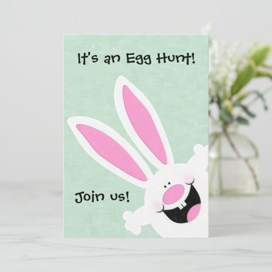 Es ist eine Ei-Jagd, begleiten Sie uns Ostereier-J Einladung (Stehend Vorderseite)