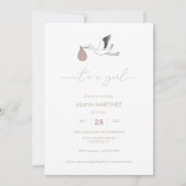 Es ist eine Einladung für ein Baby-Storch-Baby (Vorderseite)