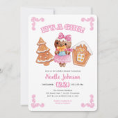 Es ist eine Einladung für ein Mädchen-Lebkuchen-Ba (Vorderseite)