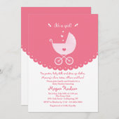 Es ist eine Einladung für ein Mädchenbaby (Vorne/Hinten)