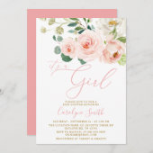 Es ist eine Einladung für ein Mädchenbaby (Vorne/Hinten)