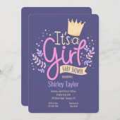 Es ist eine Einladung für ein Mädchenbaby (Vorne/Hinten)