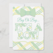 Es ist eine Einladung für einen Jungen, eine blass (Rückseite)