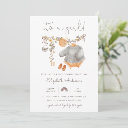 Es ist eine Einladung für Girl Baby Kleidung (Stehend Vorderseite)