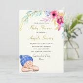 Es ist eine Einladung für Jungen, die sich glückli (Stehend Vorderseite)