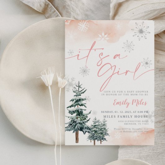 Es ist eine Einladung für Mädchen, Winterbaby-Dusc