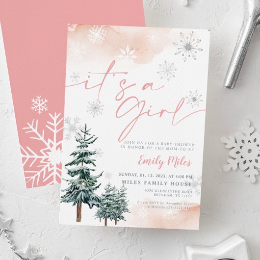 Es ist eine Einladung für Mädchen, Winterbaby-Dusc