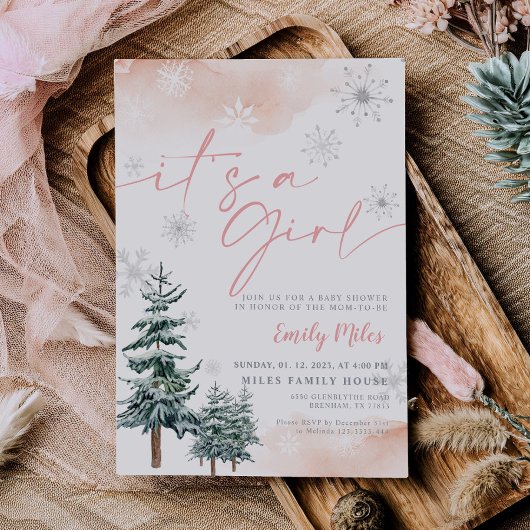 Es ist eine Einladung für Mädchen, Winterbaby-Dusc