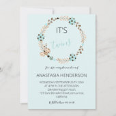 Es ist eine Einladung zur Dusche von Zwillingen. E (Vorderseite)